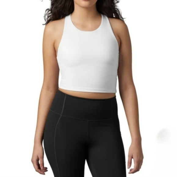 Gap Fit Set Of 2 Tank Bras White Black Sports Bra Size Large Activewear Top - Picture 4 of 13